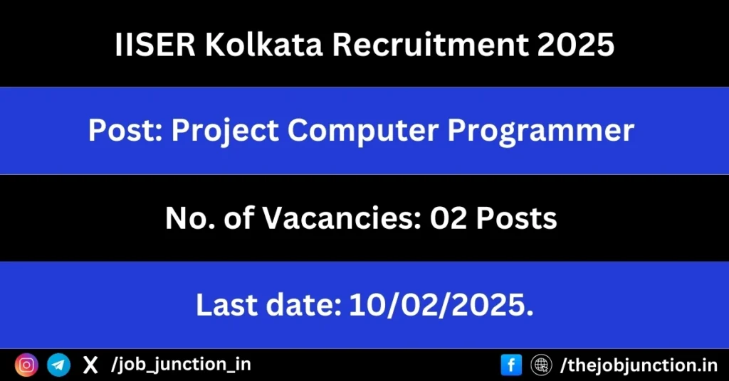 IISER Kolkata Recruitment 2025