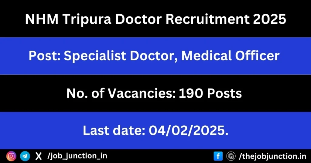 NHM Tripura Doctor Recruitment 2025