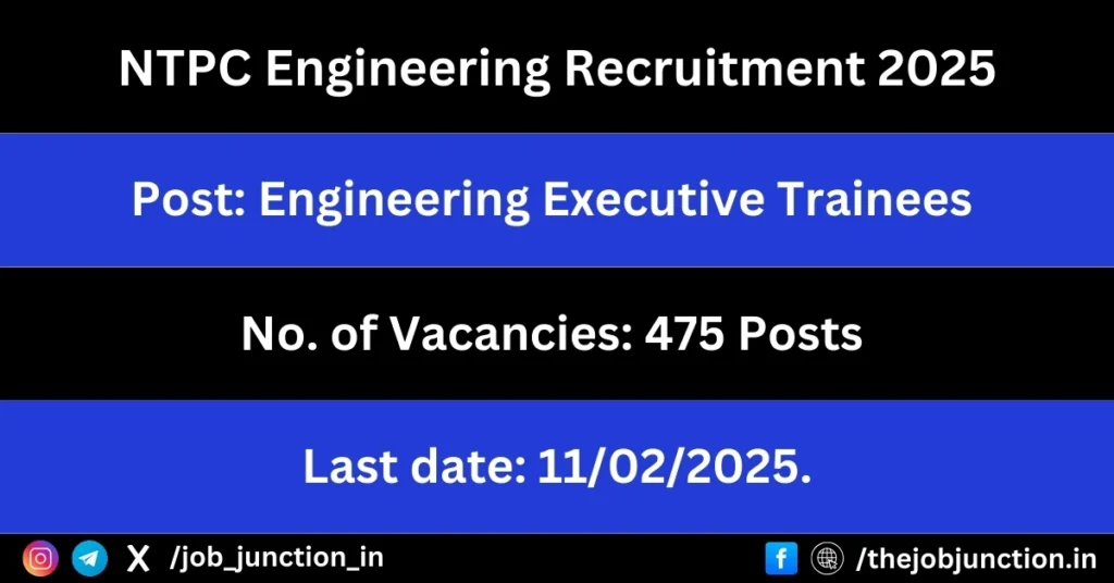 NTPC Engineering Recruitment 2025