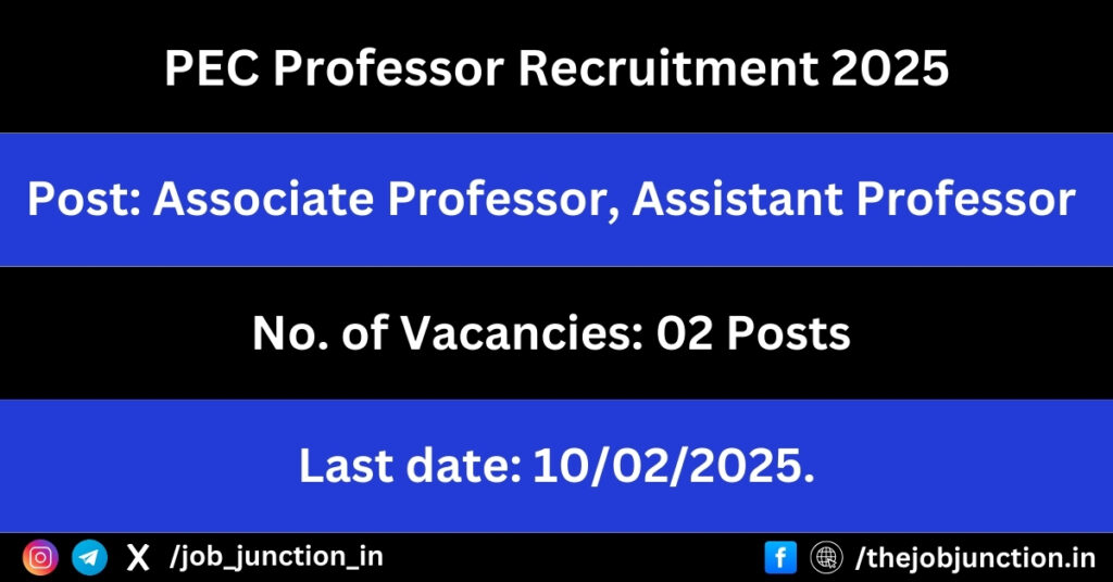 PEC Professor Recruitment 2025