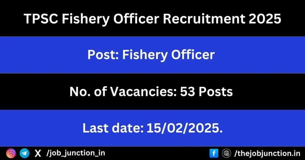 TPSC Fishery Officer Recruitment 2025