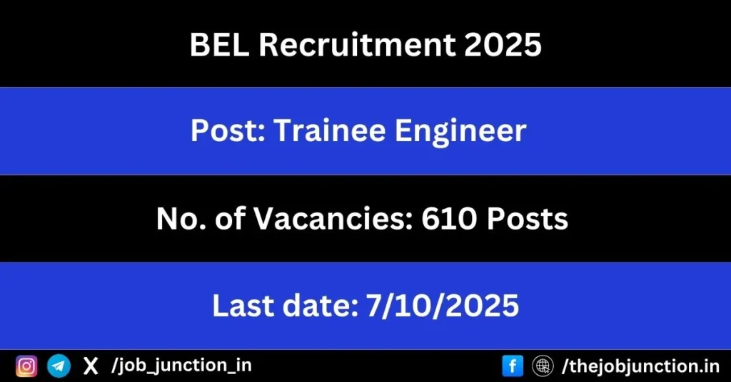 BEL Trainee Engineer Recruitment 2025