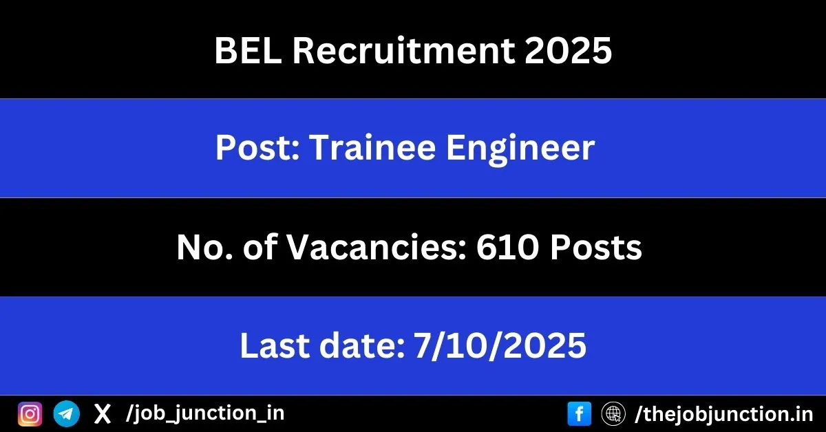BEL Trainee Engineer Recruitment 2025