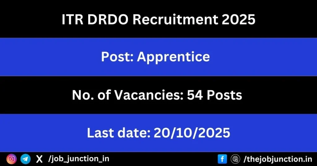 ITR DRDO Recruitment 2025