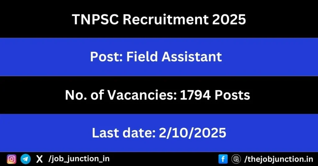 TNPSC Field Assistant Recruitment 2025