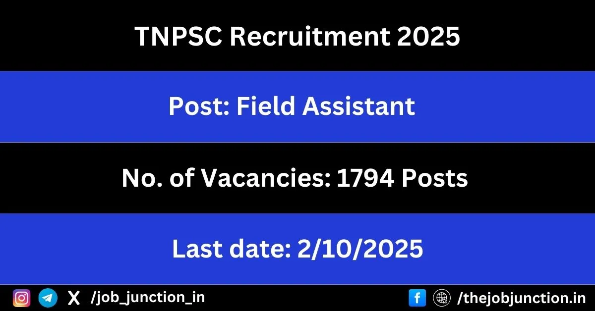 TNPSC Field Assistant Recruitment 2025