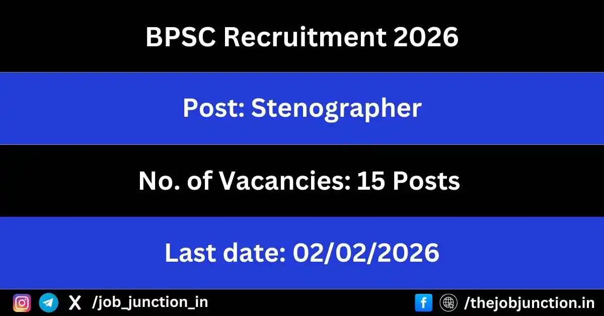 BPSC Stenographer Recruitment 2026