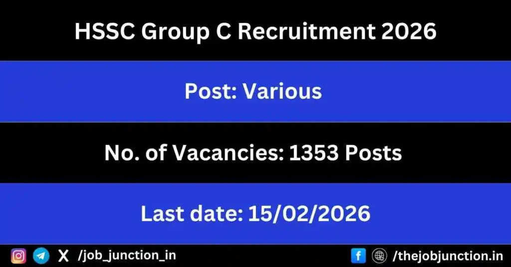 HSSC Group C Recruitment 2026 JOB JUNCTION HSSC Group C Recruitment 2026
