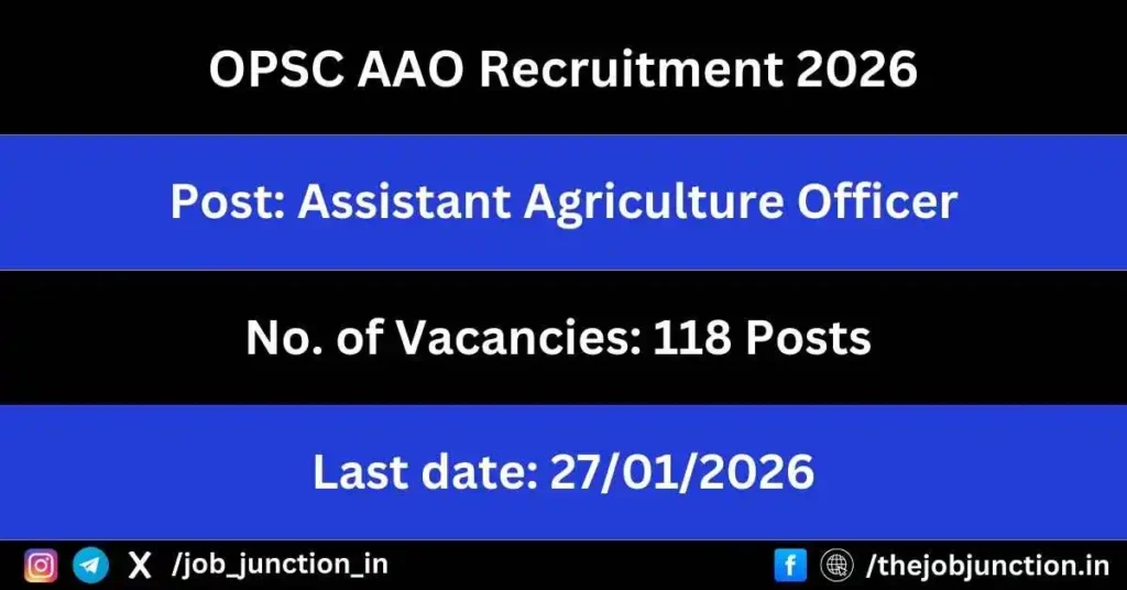 OPSC AAO Recruitment 2026 JOB JUNCTION OPSC AAO Recruitment 2026