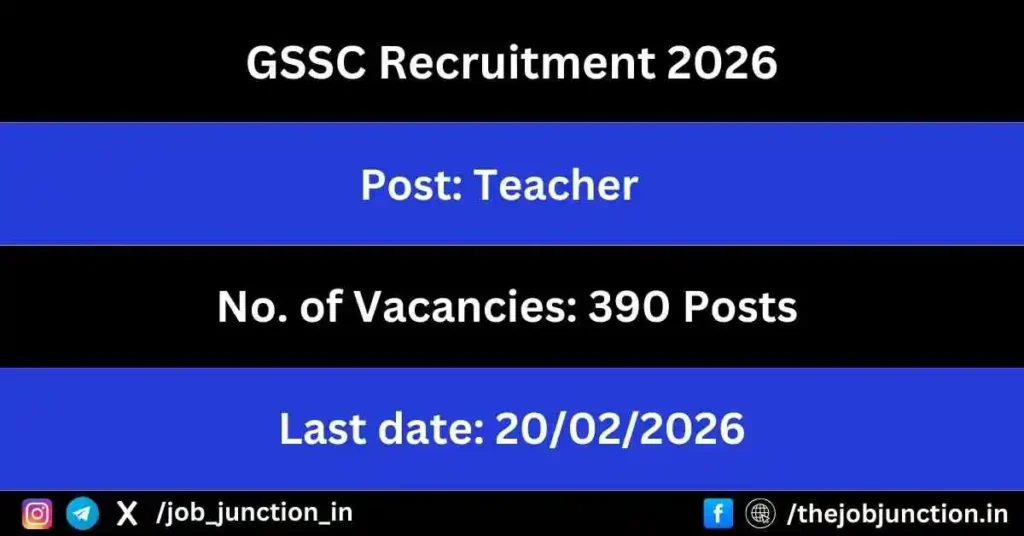 GSSC Teacher Recruitment 2026 JOB JUNCTION GSSC Teacher Recruitment 2026