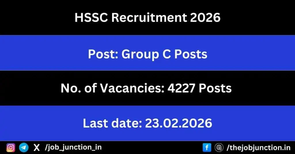HSSC Recruitment 2026 JOB JUNCTION HSSC Recruitment 2026