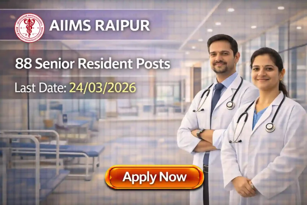 AIIMS Raipur Senior Resident Recruitment 2026 JOB JUNCTION AIIMS Raipur Senior Resident Recruitment 2026