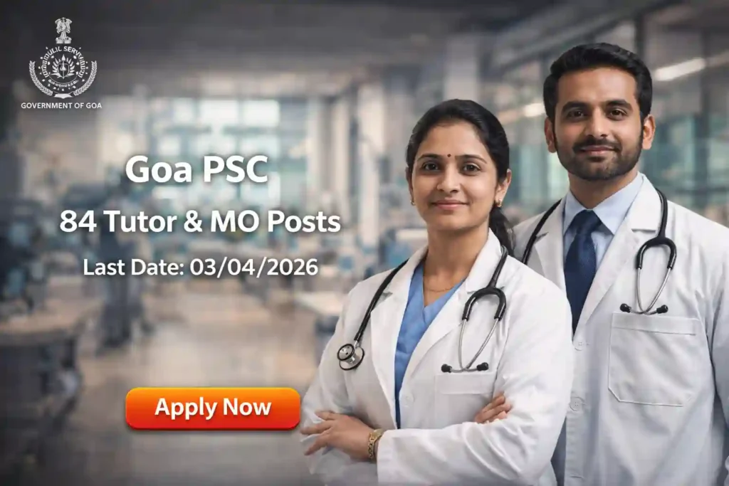 Goa PSC Tutor Recruitment 2026 JOB JUNCTION Goa PSC Tutor Recruitment 2026 Notification
