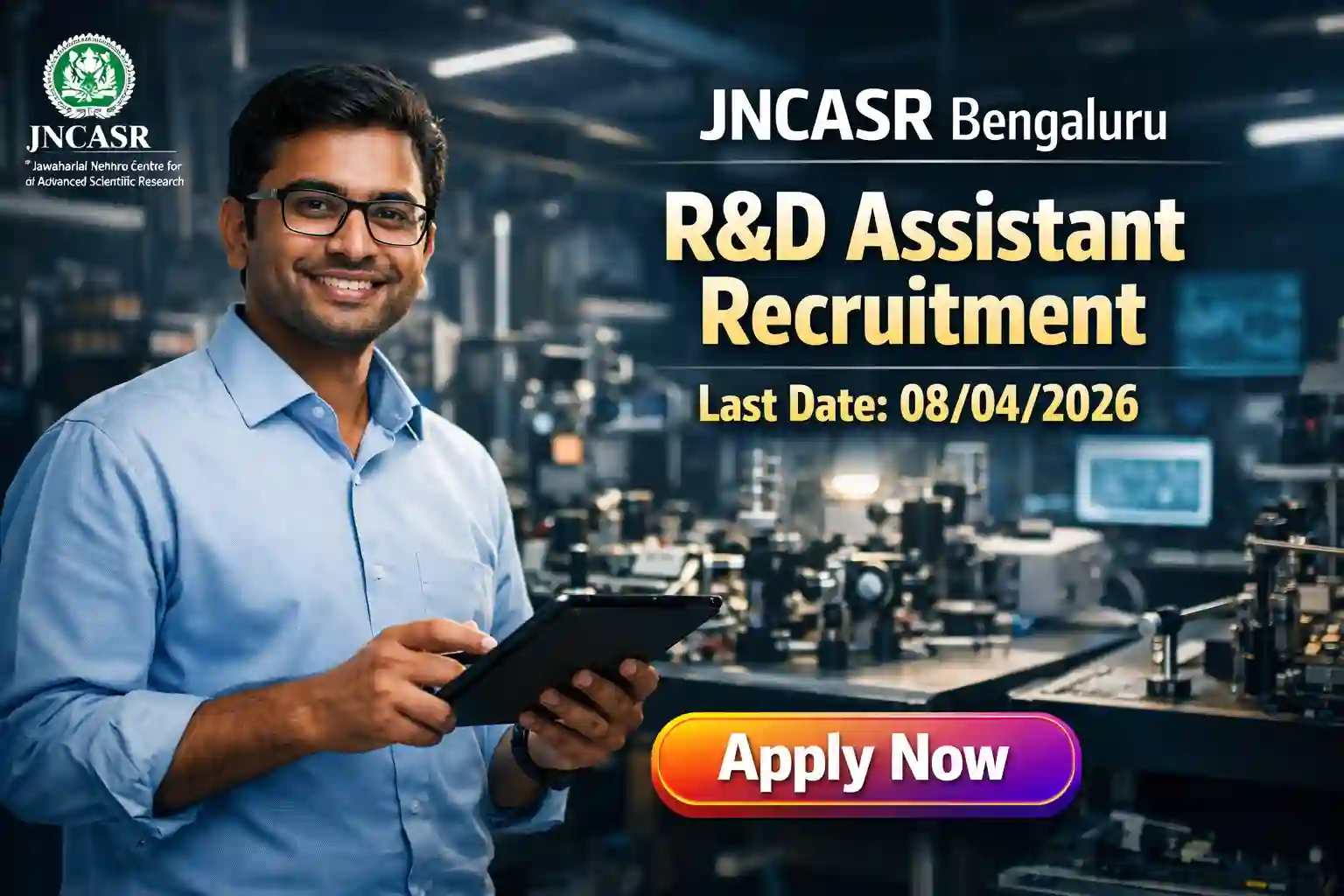 JNCASR R&D Assistant Recruitment 2026 Notification