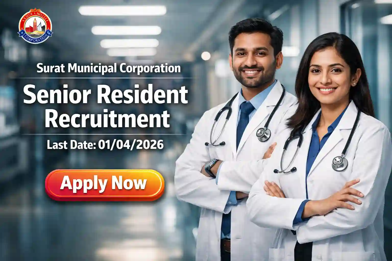 Surat Municipal Corporation Senior Resident Recruitment 2026 Notification