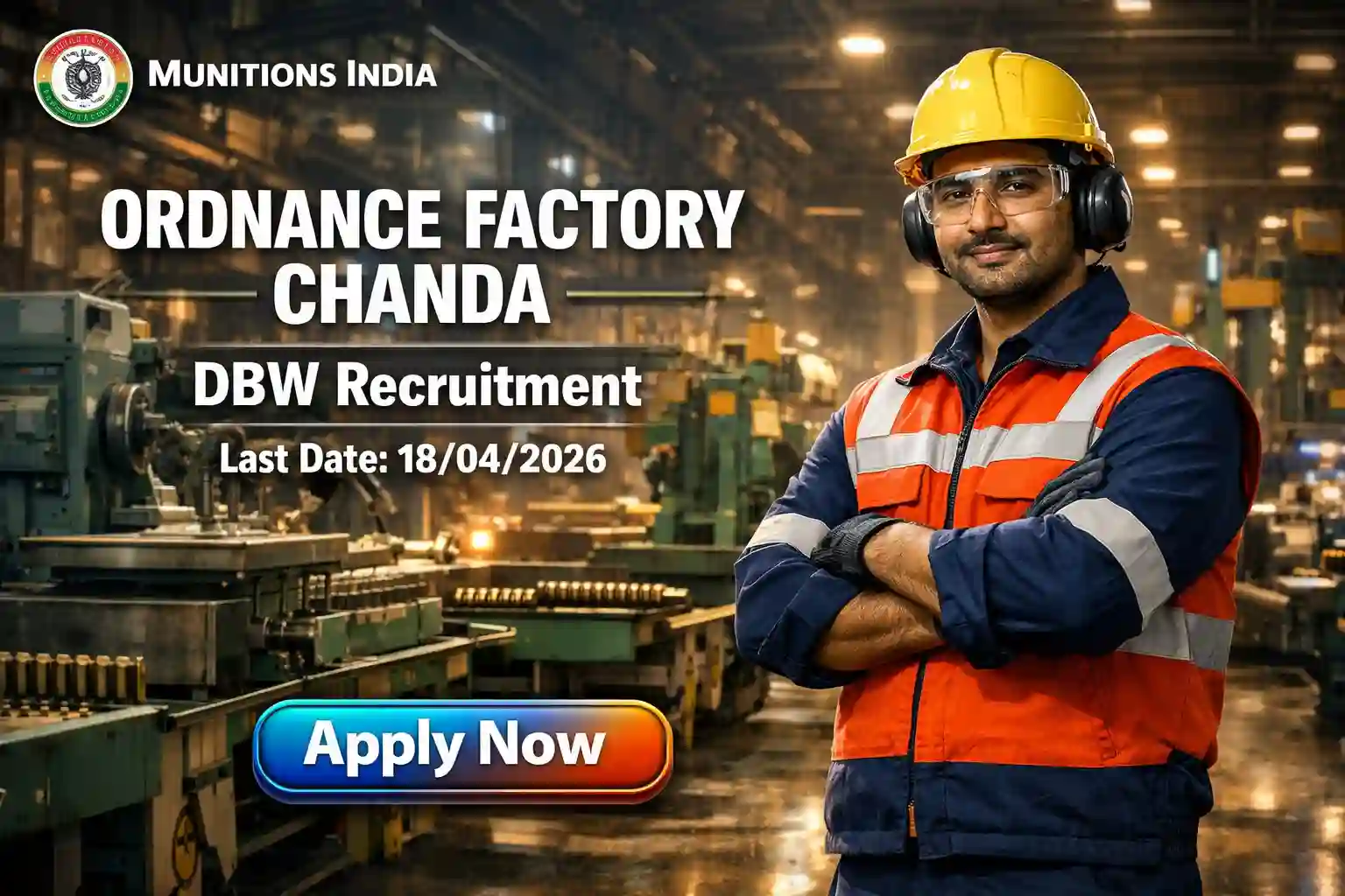 Ordnance Factory Chanda DBW Recruitment 2026 Notification