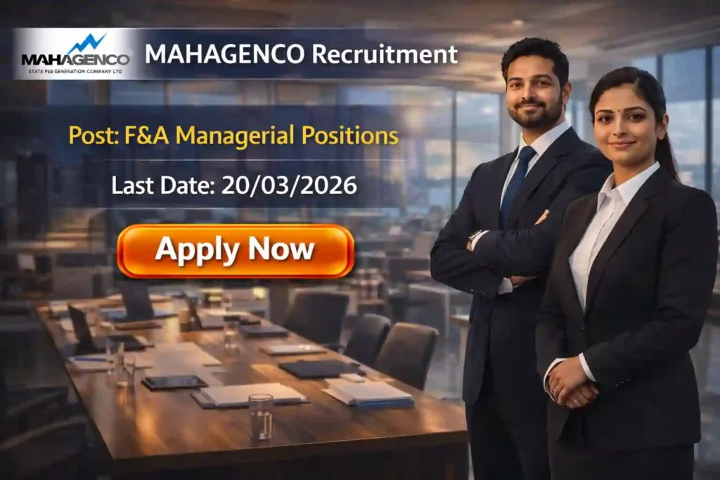 MAHAGENCO Manager Recruitment 2026 JOB JUNCTION MAHAGENCO Manager Recruitment 2026