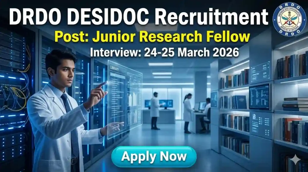 DRDO DESIDOC JRF Recruitment 2026 JOB JUNCTION DRDO DESIDOC JRF Recruitment 2026