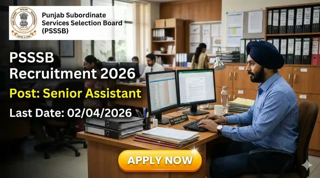 PSSSB Senior Assistant Recruitment 2026 JOB JUNCTION PSSSB Senior Assistant Recruitment 2026