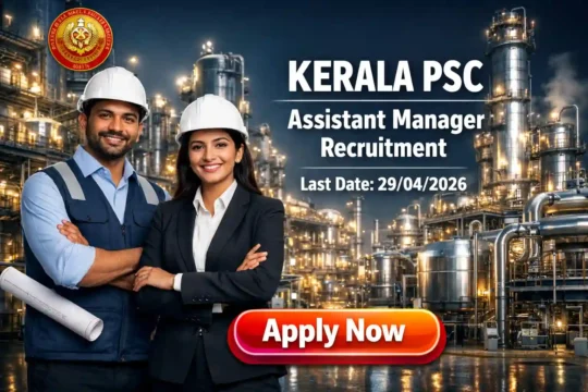 Kerala PSC Assistant Manager Recruitment 2026 JOB JUNCTION Kerala PSC Assistant Manager Recruitment 2026 Notification