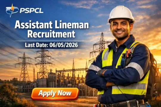 PSPCL Assistant Lineman Recruitment 2026 JOB JUNCTION PSPCL Assistant Lineman Recruitment 2026 Notification