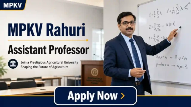 MPKV Assistant Professor Recruitment 2026 JOB JUNCTION MPKV Assistant Professor Recruitment 2026 Notification