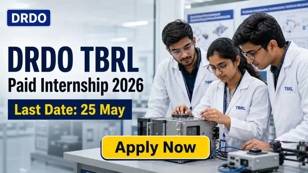 DRDO TBRL Paid Internship Recruitment 2026 JOB JUNCTION DRDO TBRL Paid Internship Recruitment 2026