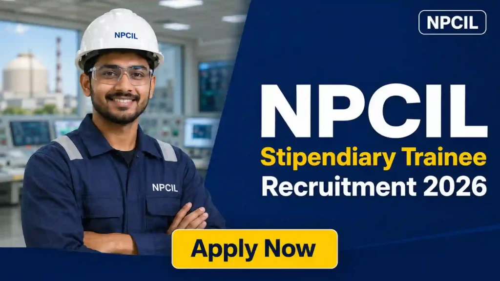 DSSC Recruitment 2026 JOB JUNCTION NPCIL Stipendiary Trainee Recruitment 2026 Notification