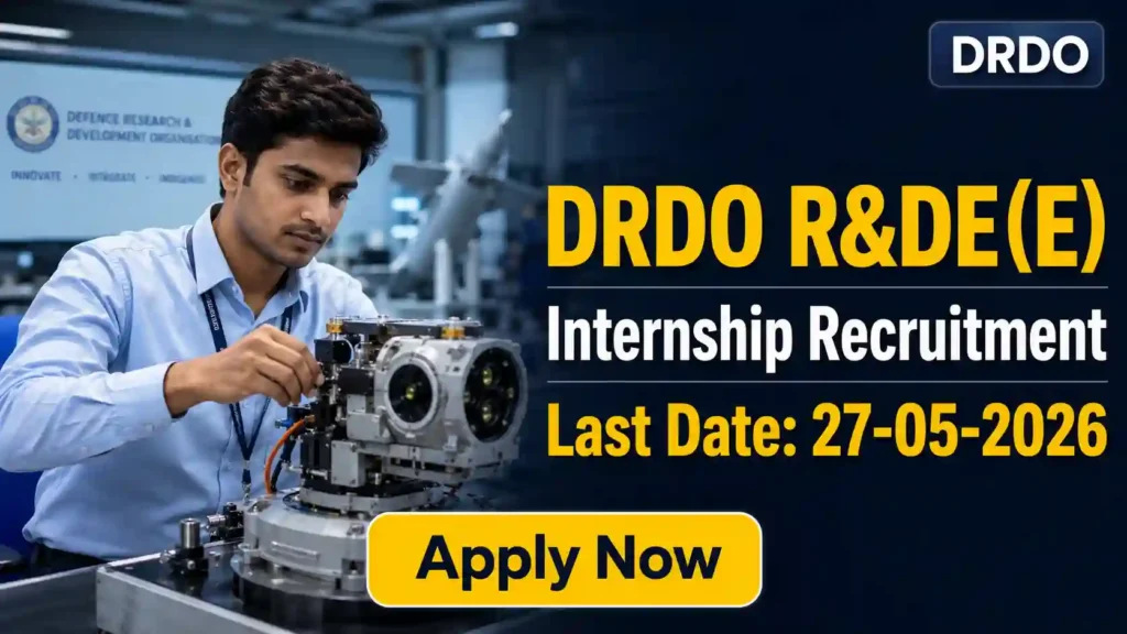 DRDO DMSRDE JRF Recruitment May 2026 JOB JUNCTION DRDO RDEE Internship Recruitment 2026