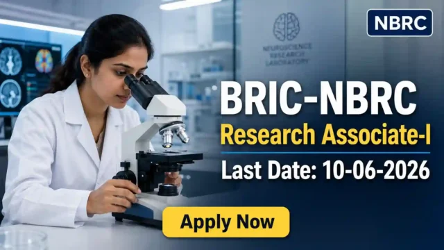 NBRC Research Associate Recruitment 2026 JOB JUNCTION NBRC Research Associate Recruitment 2026 Notification
