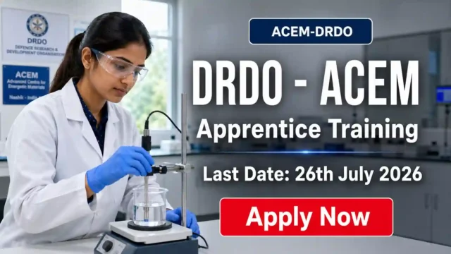 DRDO ACEM Apprentice Recruitment 2026 JOB JUNCTION DRDO ACEM Apprentice Recruitment 2026 Notification