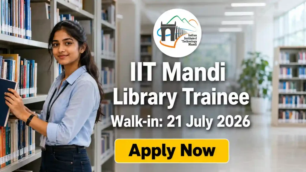 RGNAU Professional Trainee Recruitment 2026 JOB JUNCTION IIT Mandi Library Trainee Recruitment 2026 Notification