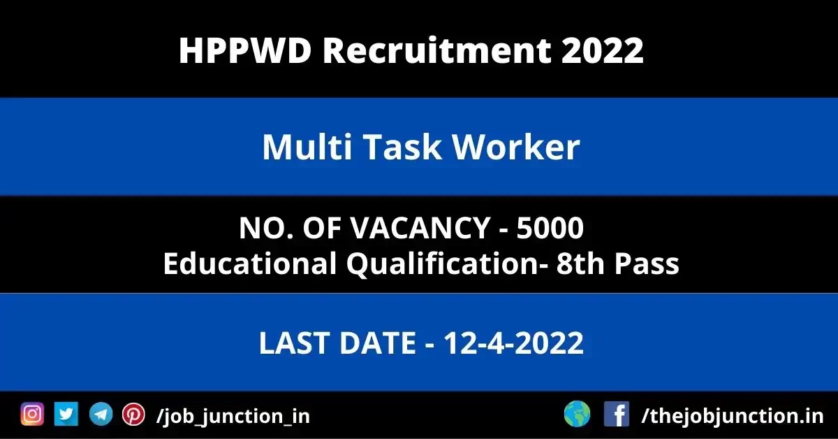 HPPWD Multi Task Worker Recruitment 2022