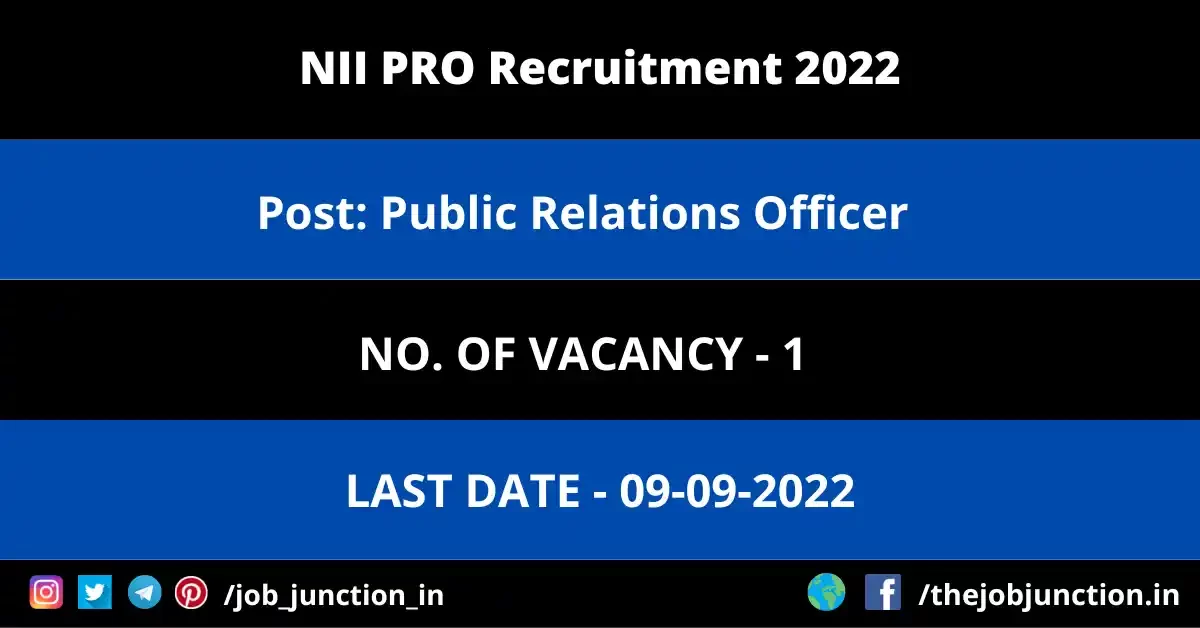 NII PRO Recruitment 2022